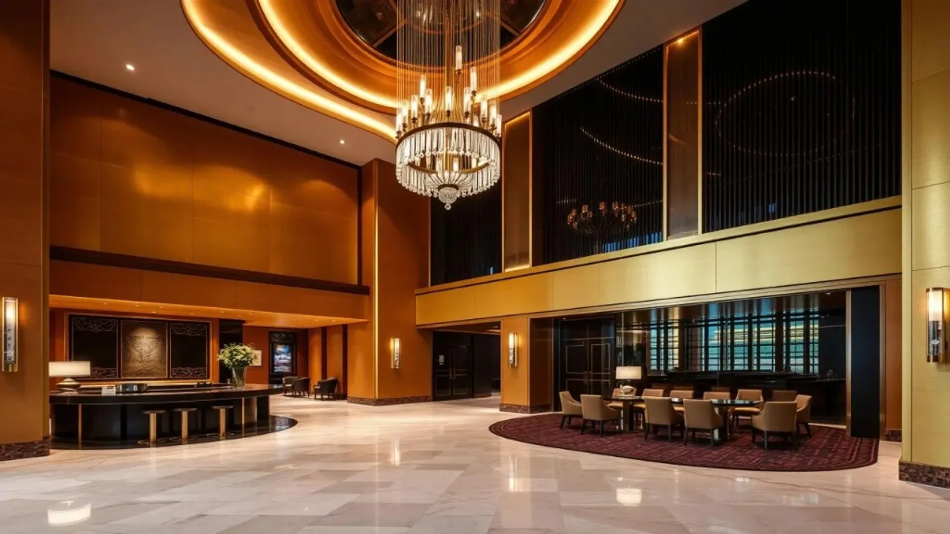 Hotel lobby showcase